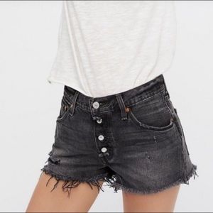 Levi’s black denim shorts